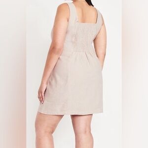 Old Navy Square Neck Linen Blend Mini Dress Size 2X NWT